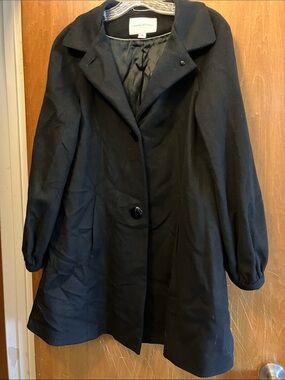 Vintage Banana Republic Black Wool-Blend Coat Size M